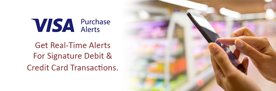 Get real-time alers with Visa® Purchase Alerts